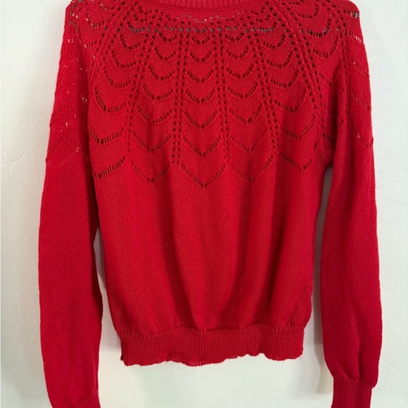 Red Women's Sweater, Size Large - Picture 3 of 3